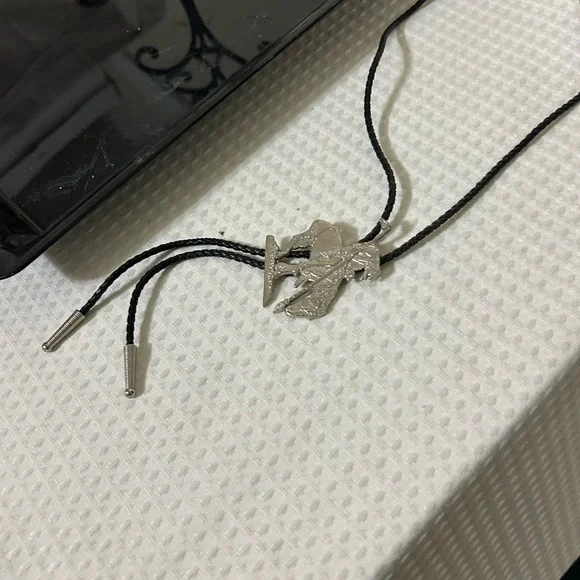 Silver and Black Bolo leather 1960 - Picture 3 of 4